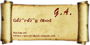 Görög Abod névjegykártya